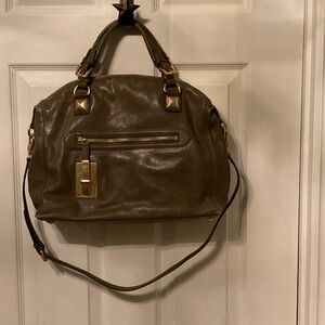 Michael Kors Olive Satchel with Gold Accents